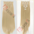 18-32Inch 16 Clips in Hair Extensions Long Straight Hairstyle Synthetic Blonde Black Hairpieces Heat Resistant False Hair Daily
