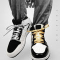 Luxury Faux Leather Shoelaces Gold Silver Flat Rope Shoelace Metal HeadSneakers Casual Shoes Laces 80/100/120/140/160cm 1Pair