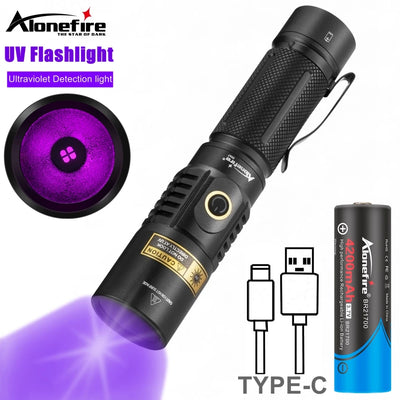20W 395/365nm UV Flashlight USB Rechargeable Blacklight | SAMAG