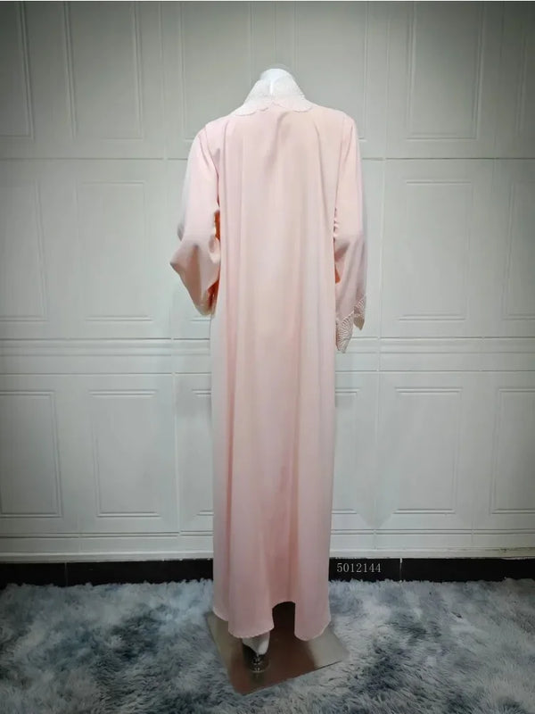 Eid Flower Women's Long Abaya Dubai Cardigan Dress | SAMAG