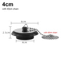 1Pcs Durable Rubber Tub Stopper With Chain Universal Bath Tub Drain 4/4.3/5cm With Hanging Ring Bathtub Plug Bathtub Accessories
