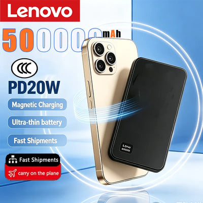 Lenovo Ultra-Slim Magnetic Wireless Power Bank 500000mAh | SAMAG