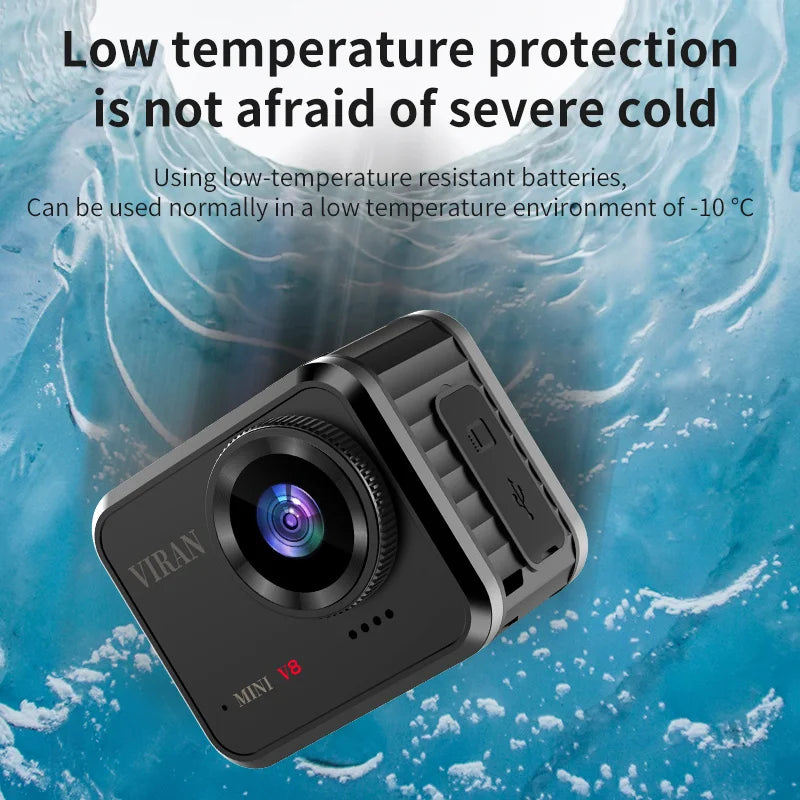 Mini Action Camera 4K Ultra HD 16MP Long Recording Time WiFi 1.54 inch IPS Display 145° Wide Angle IP67 Waterproof Sports DV Cam