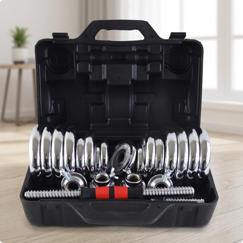 Dumbbell Set with Storage Case Chrome-Plated | SAMAG
