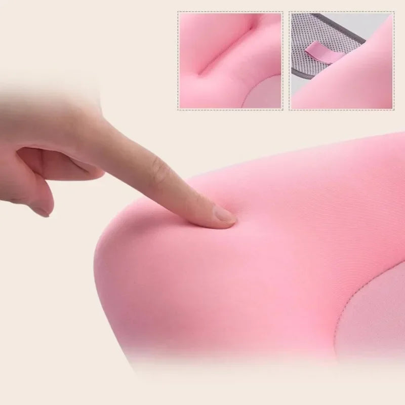 Infant Daily Bath Accessory Non Slip Bathtub Mat Soft Animal Pillow Safety Support Cushion For Newborn Shower And Body Washing
