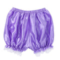 Women Imitation Silk Bloomers Lace Trim Panties Victorian Pumpkin Shorts