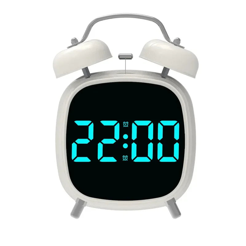 New Alarm Concise And Practic Clock Double Bell Super Loud for Heavy Sleepet Mode 12/24H Night Anti-disturb Table LED Clock
