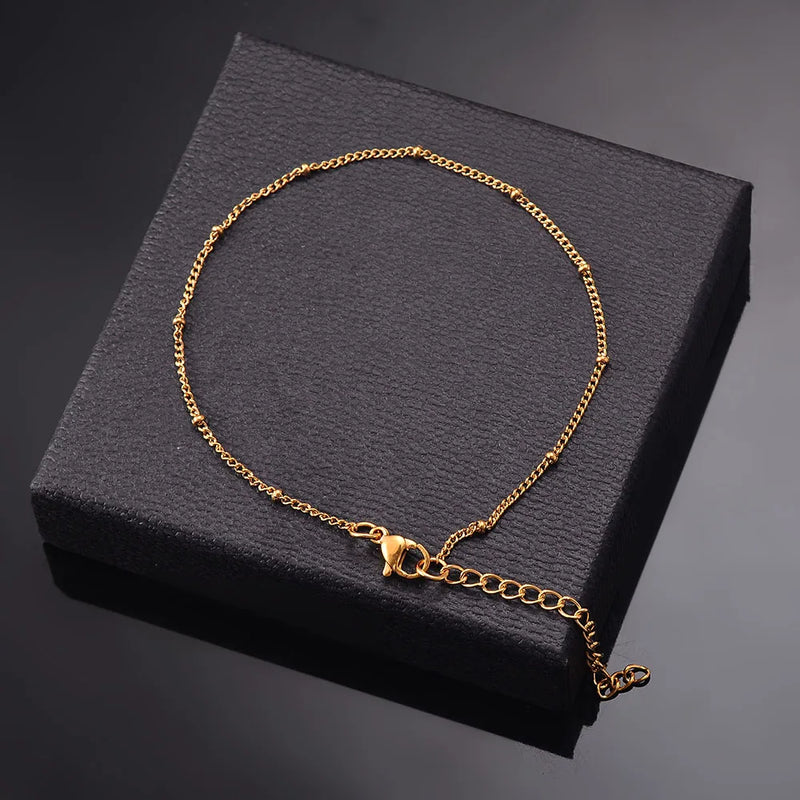 Stainless Steel Multilayers Chain Bracelet Women Simple Fashion Layered Girl Wrist Bracelet  Jewelry Accessories Length 18cm+5cm