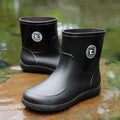 Men Rain Boots Non-slip Light Hiking Rain Shoes Slip on Waterproof Outdoor Leisure Rubber Fishing Shoes Work Water Shoes