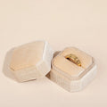 Octagon Velvet Jewelry Box Double Ring Storage Box With Detachable Lid For Engagement Wedding Ring Packaging Display Gift Box