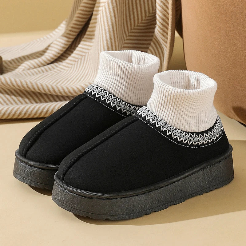 Winter Plush Ankle Boots Female Casual Women's Slippers Home Fluffy Luxury Designer Woman Shoes Indoor Fuzzy Fur Snow Booties