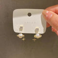 Upscale 14k Gold Jewelry Real Gold  Earrings Zircon Pearl Twist Luxury Stud Earrings for Women Brincos Pendientes Bijoux