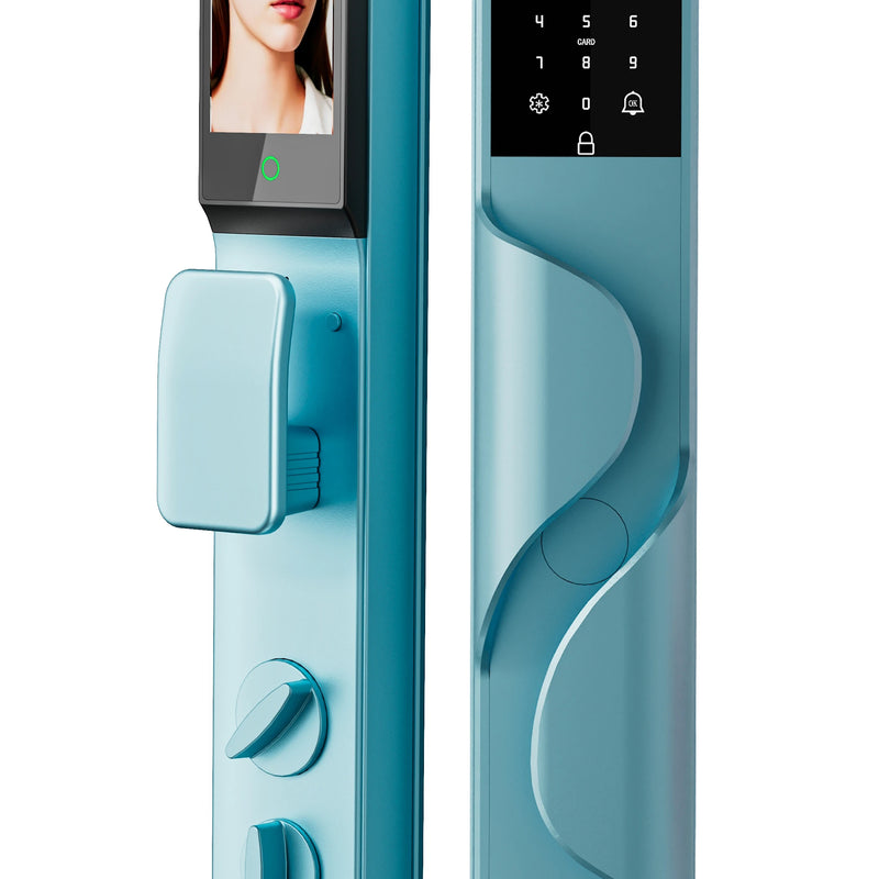 Tuya App Security Lock, Waterproof Smart Door Locks with 3D Face & Palm Recognition Camera Video, Smart Lock Suitable for Israel