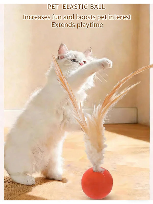 Elastic Bouncy Badminton Cat Toy Luminous Night Glow Pet Interactive Ball Self Play Boredom Relief Chew Resistant Training Game