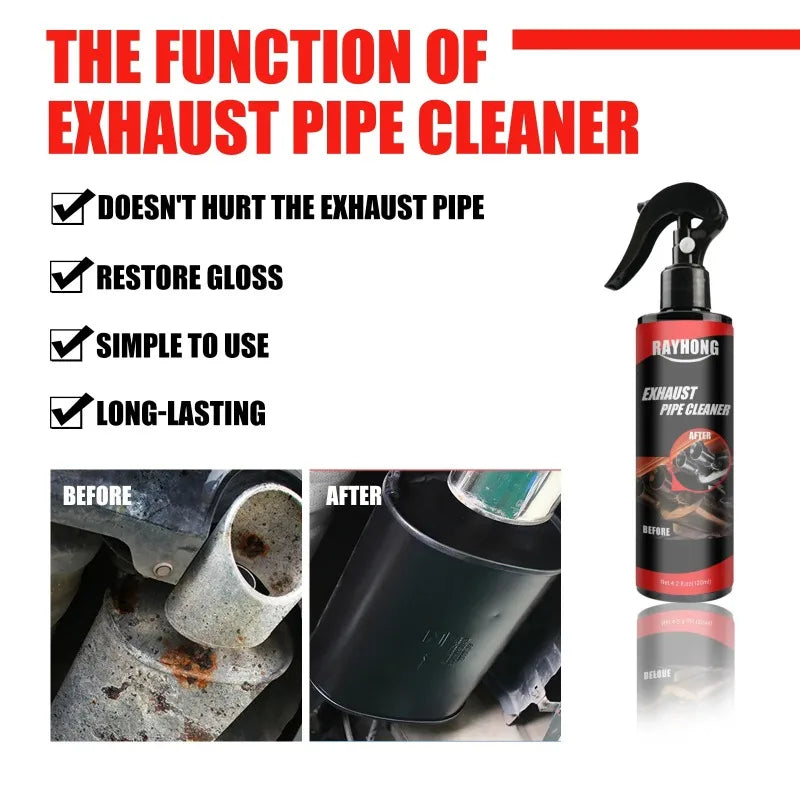 30/120ml Car Motorcycle Exhaust Pipe Cleaner Car Rust Remover with Gloves and Brush Repair Maintenance Tool Set Car Clean Tools