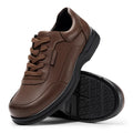 Fitville Men'S Business Leather Shoes Wide Design Casual Oxford Shoes  Non-Slip Water-Repellent For Swollen Feet With Adjustable