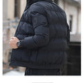 2025 Winter New Solid Color Zipper Down Jacket Thick Cotton Jacket Men Trendy Brand Casual Youth Coat Versatile Comfortable Top