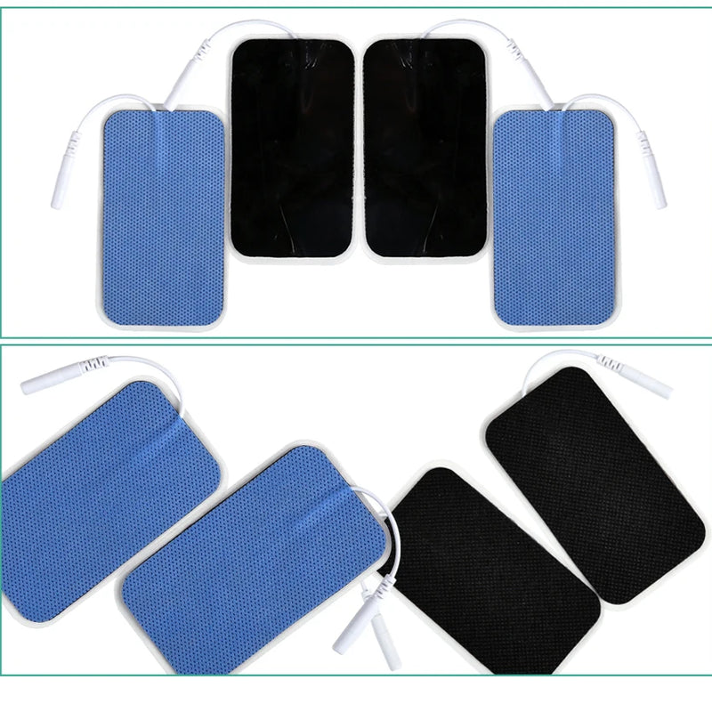 10Pcs 2mm Plug Non-woven Fabric Reusable Self Adhesive Electrode Pads Conductive Gel Pad Body Digital  Massager