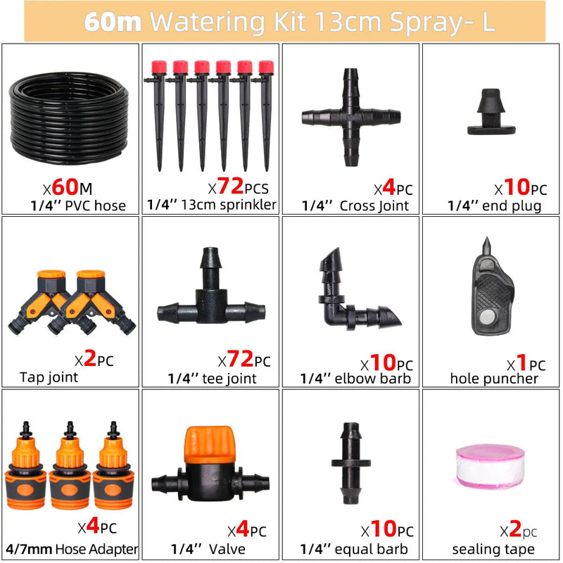 13cm 8-Hole Sprinkler Drip System 1/4'' Hose Wifi/Bluetooth-compatible Timer Kit for Garden Pot Plant Automatic Irrigation Devic