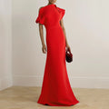 Customized Modern Evening Dress Red One Shoulder Mermaid | SAMAG