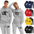 Lover Tracksuit Hoodies Printing QUEEN KING Couple Sweatshirt Plus Size Hooded Clothes Women Two Piece Set | SAMAG