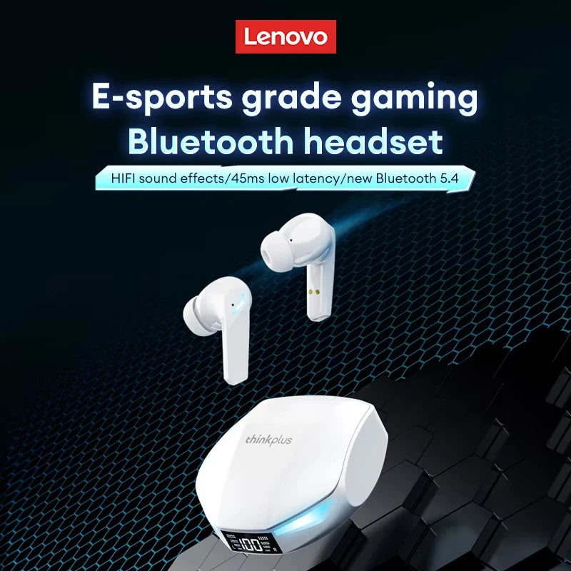 Choice Lenovo XT53 Earphone Wireless Bluetooth 5.4 Headphones Low Latency Gaming Headset Noise Reduction LED Display Earbuds New