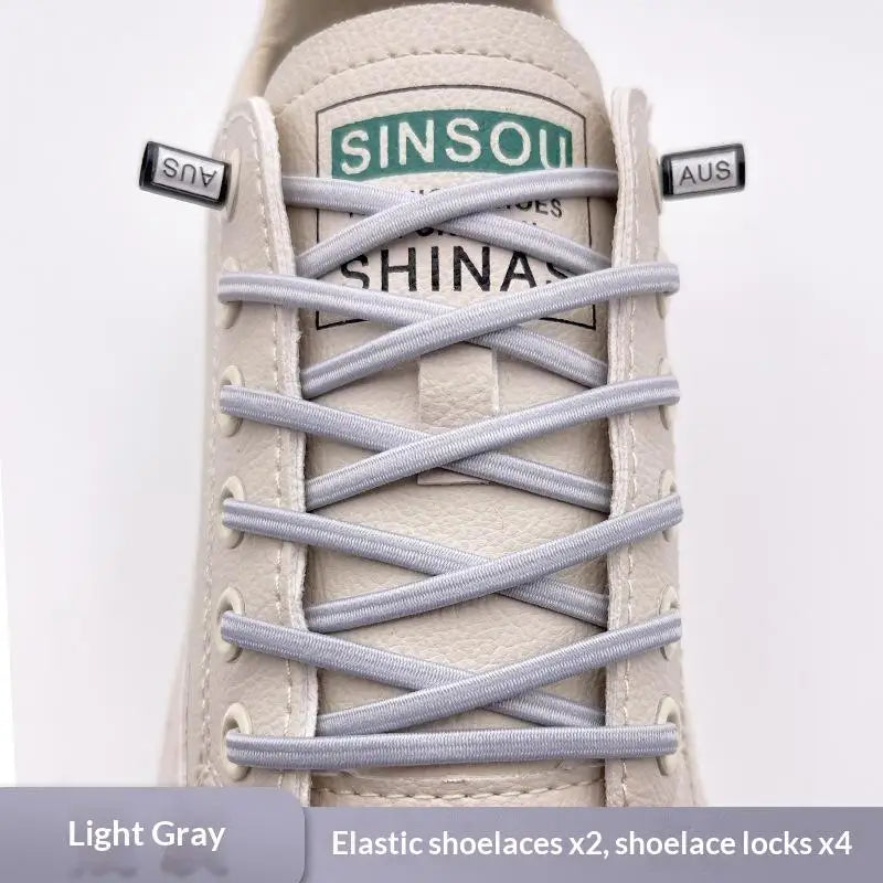 Elastic Lazy Shoelaces Thickened Round Quick Fit One Size Universal Sneaker Accessories For Adults Kids