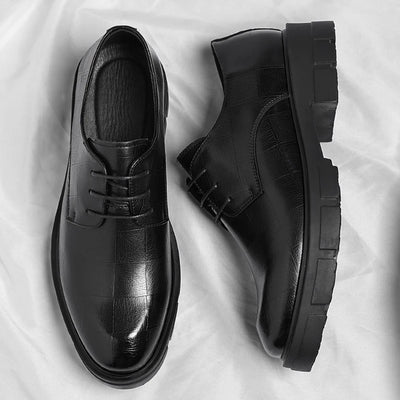 10cm Height Increasing Cowhide Men's Shoes, Fashionable | SAMAG