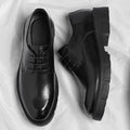 10cm Height Increasing Cowhide Men's Shoes, Fashionable, Casual, Business Office Thick Soled Men's Formal Shoes