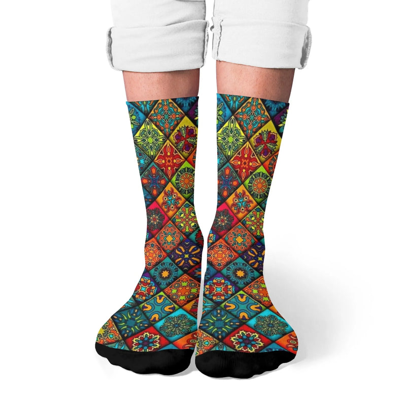Novelty Ethnic Bohemian Print Men's Socks Comfortable | SAMAG