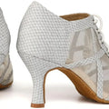 Black Latin Dance Shoes for Women Breathable Mesh Suede Sole Wedding Party Professional Ballroom Jazz Tango Training Dancing