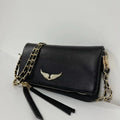 French-style exquisite one-shoulder women's bag, Spanish diamond chain fashion messenger bag, women's wing envelope bag