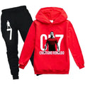 3-12 Years Spring Autumn Football CR7 Print Hoodie+Pants | SAMAG