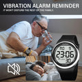 Hearkent Unisex 8 Vibrating Alarms Watch Medication Pill Clock Reminder Big Number Waterproof for Deaf Digital | SAMAG