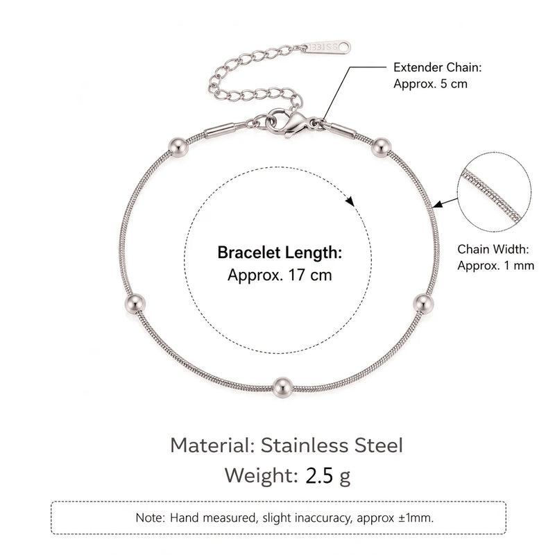 5Pcs Minimalist Chain Bracelets Women Stainless Steel Twist/Paperclip/Cuban Adjustable Stack Jewelry - Visuel 18 | SAMAG