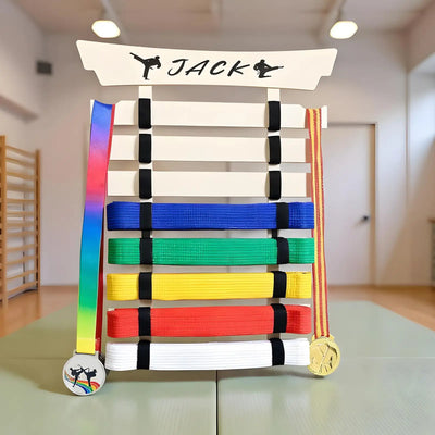 Martial Arts Belt Display Karate Hanger with Stickers | SAMAG