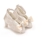 Infant Pre-Walker Shoes 0-18M Baby Girls Princess Bow Shoes Solid Color Fashion Party Walking Footwear