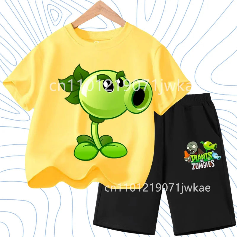 Children's Plants Vs. Zombies Short - Sleeved T - Shirt Set - View 13 | SAMAG