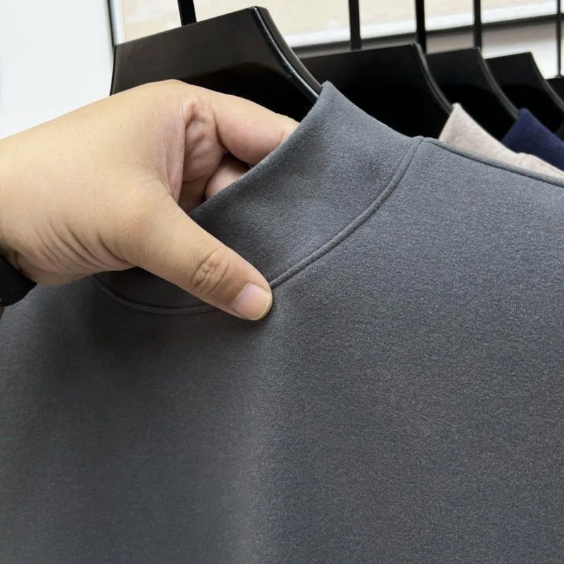 Polyester Men's Thermal Underwear Cold Weather Thermal Clothes Warm Long Sleeve Shirt Base Layer Plus Velvet Shirt