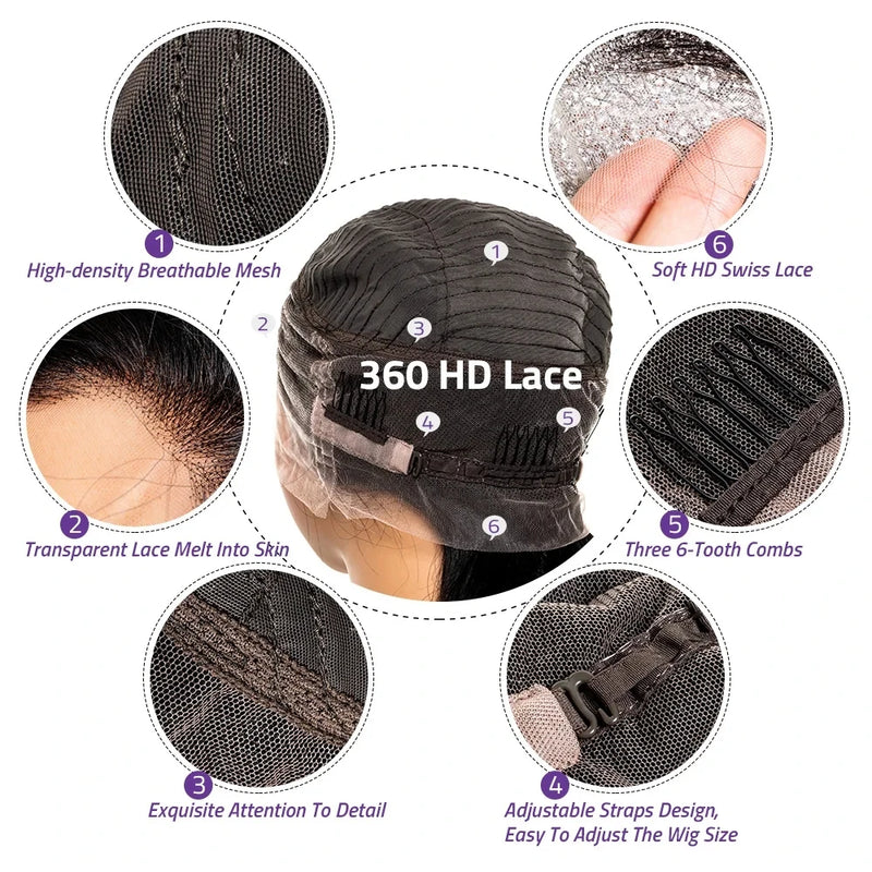 40 Inch 220 Density 5x5 Glueless Lace Frontal Wig for Women Brazilian Wigs Human Hair 13x6 13x4 Bone Straight HD Lace Front Wigs