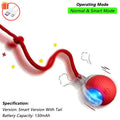 New Cat Interactive Ball Toy Automatic Rolling Ball Faux Tail Rechargeable Smart Pet Electric Toy Dog Cat Training Imitate Mouse