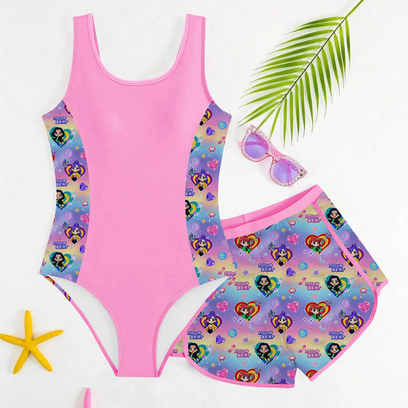 Kids Girls 2 - Piece K - POP Anime Print UPF 50+ One - View 2 | SAMAG