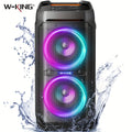 W-KING T11 Bluetooth Speakers,100W RMS, IPX6 Waterproof, BT 5.3 Portable Party Boombox Wireless Deep Bass/115dB Loud Massive Sound