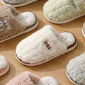 Women's Winter Plush Slippers - Thick Sole Fleece-Lined House Shoes, Anti-Slip Durable Indoor/Outdoor Warm Cotton Home Slides