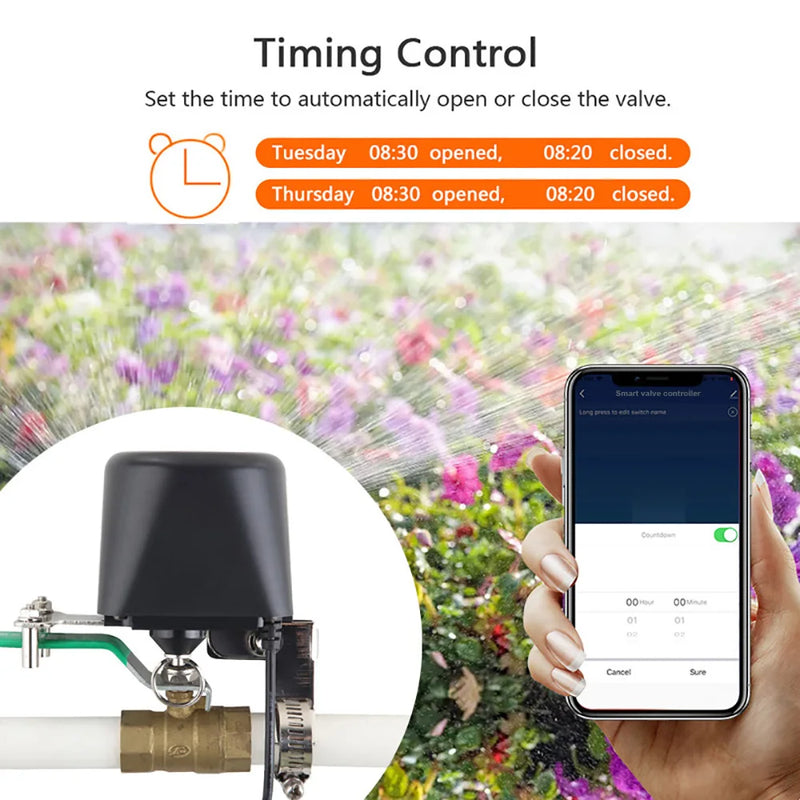 Tuya ZigBee Smart Wireless Control Gas Water Valve Smart Home Automation Control Valve for Gas Work with Alexa,Google Assistant