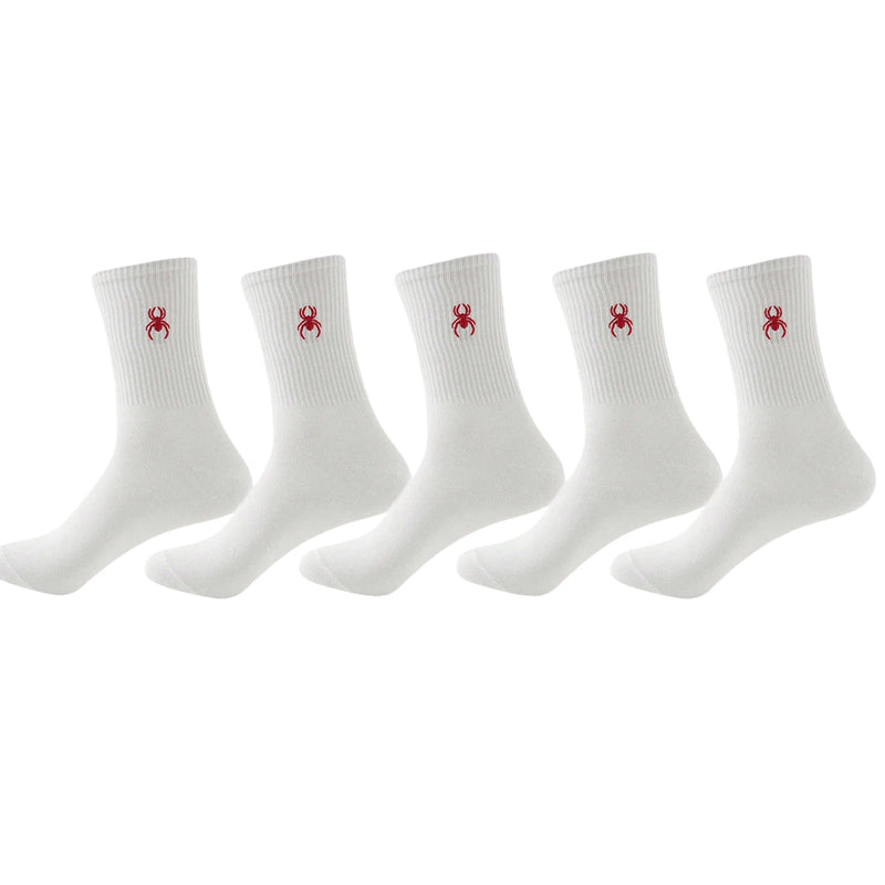 5/10/20 Pairs of Men's Crew Socks with Spider Pattern | SAMAG