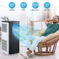 8000 BTU Portable Air Conditioner 3 in 1 Cool Dry Fan Portable AC Unit with Sleep Mode 24H Timer Remote Control Complete Window Vent Kit Portable Air Conditioner for Bedroom Apartment Up to 350 Sq Ft