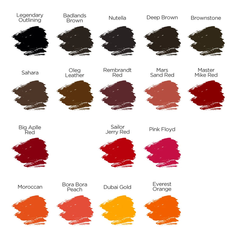 17Colors 15ML Tattoo Ink Pigment Body Color Drawing Art Tattoo Ink Semi-permanent Makeup Tattoo Supplies for Tattoo Artists