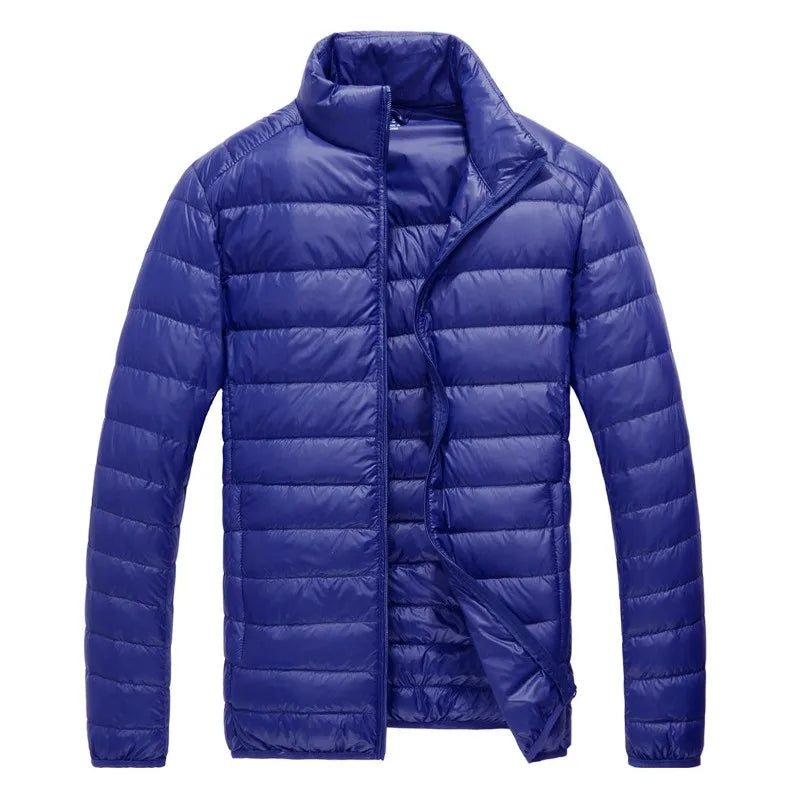 2026 Men Black Hooded Coat, Blue Zipper Control Winter Down Jacket, Green Lightweight Design Parkas Jaqueta, Asian Size M-5XL