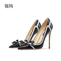 Women Pumps Black Slingbacks Women's 2026 Trend Butterfly-Knot High Heels Luxury Cinderella Pointed Toe Pumps Party Ladies Shoes